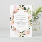 Invitation Dîner de répétition Blush Rose Floral Hydrangeas (Debout devant)