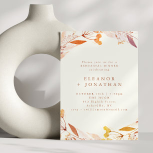 Invitation Dîner de répétition bohème aquarelle florale d'aut