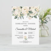 Invitation Dîner de répétition Bohème aux roses blanches (Debout devant)