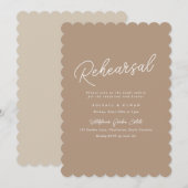 Invitation Dîner de répétition bohème sable à bordure échancr (Devant / Derrière)