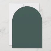 Invitation Dîner de répétition Boho Chic Emerald Green Arch (Dos)