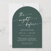 Invitation Dîner de répétition Boho Chic Emerald Green Arch (Devant)