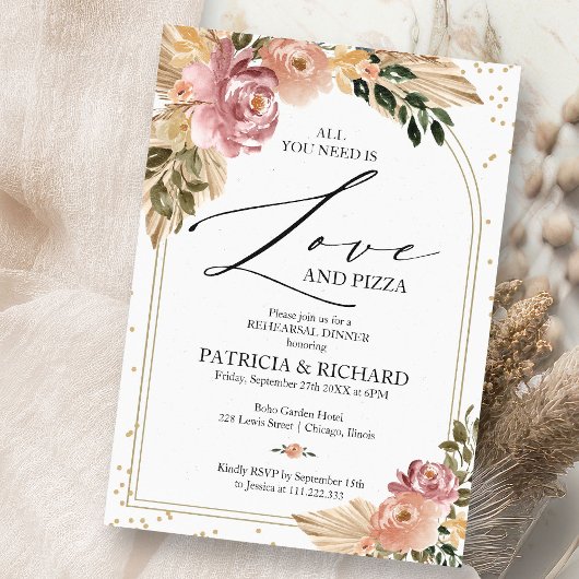 Invitation Dîner de répétition Boho tout ce dont vous avez be