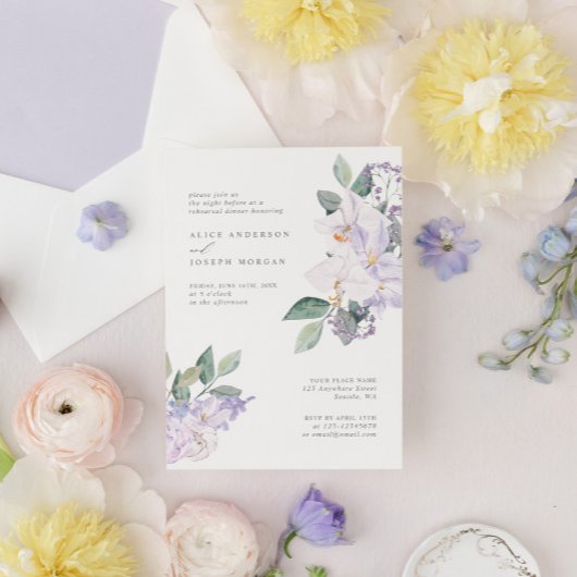 Invitation Dîner de répétition botanique aquarelle