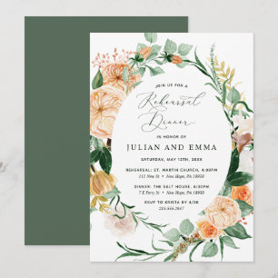 Invitation Dîner de répétition Botanique Boho Neutral Green