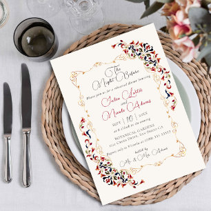 Invitation Dîner de répétition botanique de luxe Floral Paisl