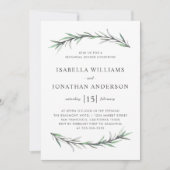 Invitation Dîner de répétition botanique de romarin Invitatio (Devant)