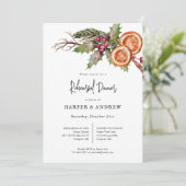 Invitation Dîner de répétition botanique d'hiver rustique (Debout devant)