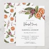 Invitation Dîner de répétition botanique d'hiver rustique (Devant / Derrière)