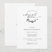 Invitation Dîner de répétition botanique noir et blanc élégan (Devant / Derrière)