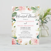 Invitation Dîner de répétition botanique rose pâle (Debout devant)