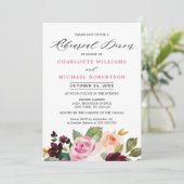 Invitation Dîner de répétition botanique rose prune violet (Debout devant)