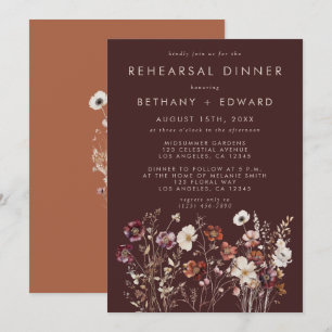 Invitation Dîner de répétition Brown automne élégant