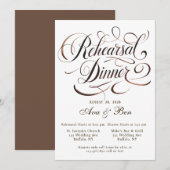 Invitation Dîner de répétition Brown Mocha Mousse (Devant / Derrière)
