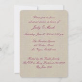 Invitation Dîner de répétition Burlap Rustic Pink Mason Jars (Dos)