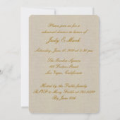 Invitation Dîner de répétition Burlap Rustic Yellow Mason Jar (Dos)