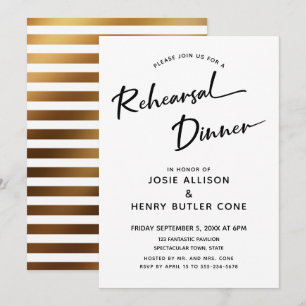 Invitation Dîner De Répétition Calligraphie Moderne, Bandes D