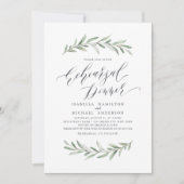 Invitation Dîner de répétition calligraphie simple (Devant)