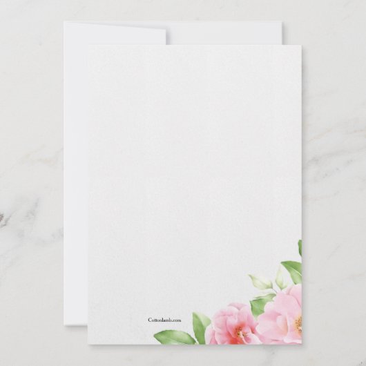 Invitation Dîner de répétition Camellia (Dos)