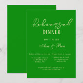 Invitation Dîner de répétition Célébration et forêt verte (Devant / Derrière)