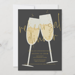 Invitation Dîner de répétition Champagne