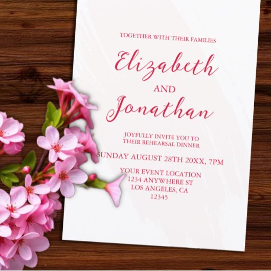 Invitation Dîner de répétition Cherry Red