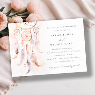 Invitation Dîner de répétition Chic Boho Feather Dreamcatcher