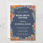 Invitation Dîner de répétition chic Boho fleur sauvage (Devant)