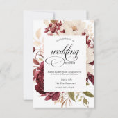 Invitation Dîner de répétition Chic Bourgogne (Devant)