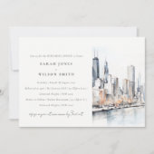 Invitation Dîner de répétition Chic Chicago Illinois City Sca (Devant)