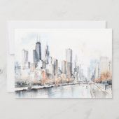 Invitation Dîner de répétition Chic Chicago Illinois City Sca (Dos)