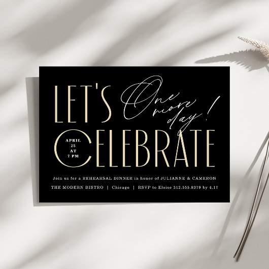 Invitation Dîner de répétition chic de typographie moderne