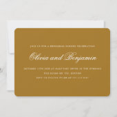 Invitation Dîner de répétition chic en or moutarde Script élé (Devant)