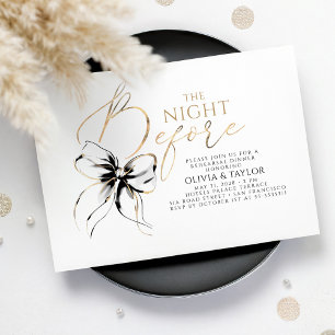 Invitation Dîner de répétition chic moderne élégant à ruban n
