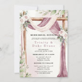 Invitation Dîner de répétition Chic Purple White Canopy Flora (Devant)