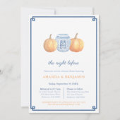 Invitation Dîner de répétition Chinoiserie Blue & Orange Citr (Devant)