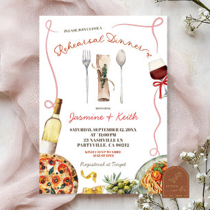 Invitation Dîner de répétition Ciao Bella italien