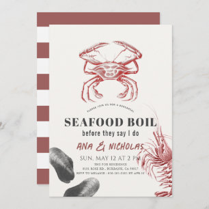 Invitation Dîner de répétition classique de fruits de mer