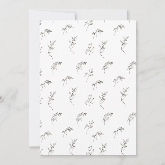 Invitation dîner de répétition classique de monogramme botani (Dos)