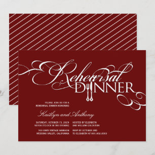 Invitation Dîner de répétition Classique Défilés de mariage I