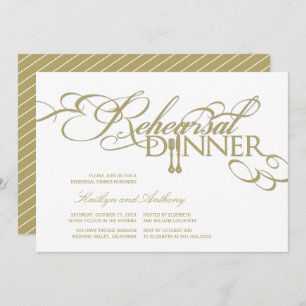 Invitation Dîner de répétition Classique Défilés de mariage I