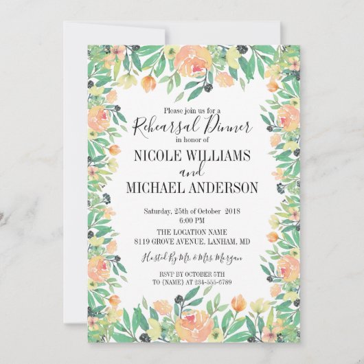 Invitation Dîner de répétition classique écossais (Devant)