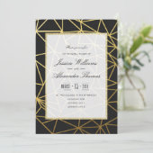 Invitation Dîner de répétition classique en or et noir (Debout devant)