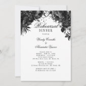 Invitation Dîner de répétition classique gothique blanc Maria (Devant)