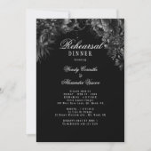 Invitation Dîner de répétition classique gothique noir Mariag (Devant)