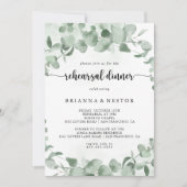 Invitation Dîner de répétition classique Green Eucalyptus (Devant)