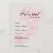 Invitation Dîner de répétition classique moderne avec orchidé (Devant / Derrière)