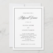Invitation Dîner de répétition classique noir et blanc (Devant)