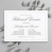 Invitation Dîner de répétition classique simple Élégance Mari