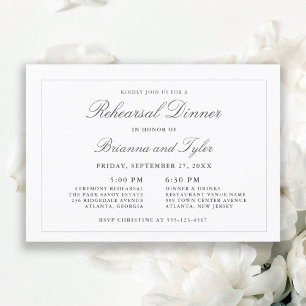Invitation Dîner de répétition classique simple Élégance Mari